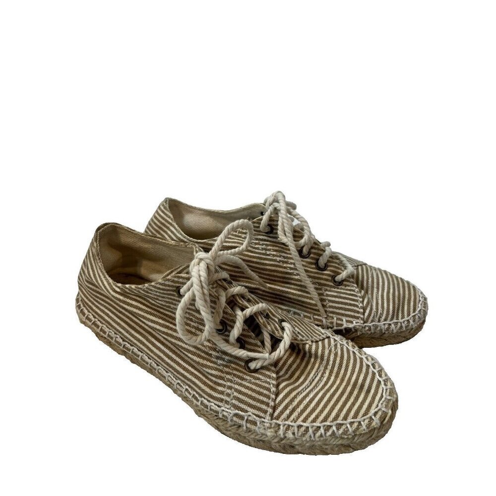 MIA Canvas Striped Espadrilles Tennis Shoes Size 6